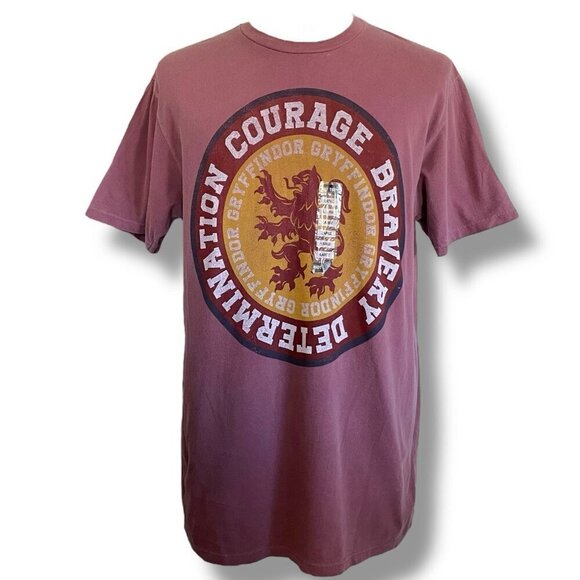 Harry Potter x Hot Topic Mens Gryffindor Oil Wash Tee Sz Large Brown T-shirt - Picture 3 of 9